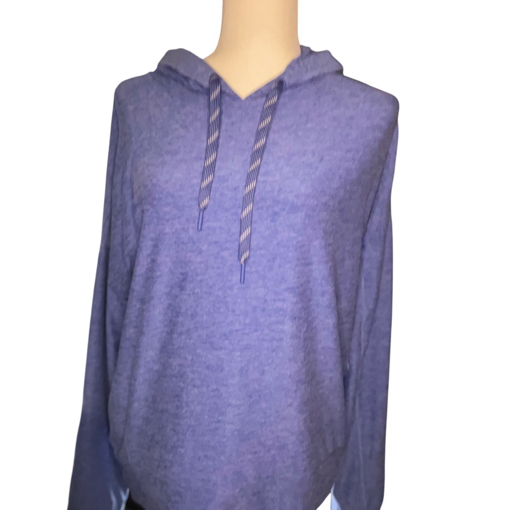 FLX Travel Leisure Womens Hoodie Periwinkle Blue Heather Pullover L Activewear